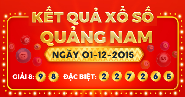 Kết quả xổ số Quảng Nam ngày 1/12/2015